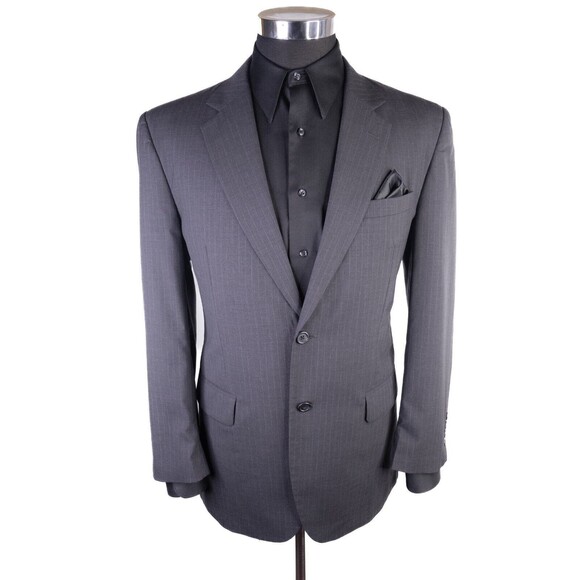 Jos A Bank 2-Pc Stripped Gray Suit Jacket Blazer Jacket Size 41R/S Pants 34X31 - Picture 2 of 16